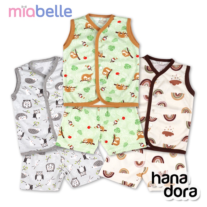 Miabelle Set Baju Kutung Kancing Depan + Celana Woodland Series