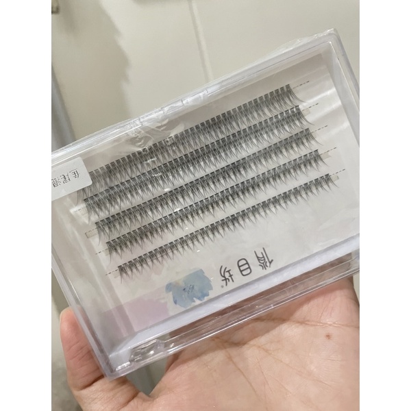 THINKERBEL08 MIX 3-5 size- EYELASH THAILAND KOREAN SINGLE CLUSTER - Professional Eyelash Extension Fans Premade Fishtail A Shape Spike Lashes Fluffy Eyelash Kit for Beauty Makeup