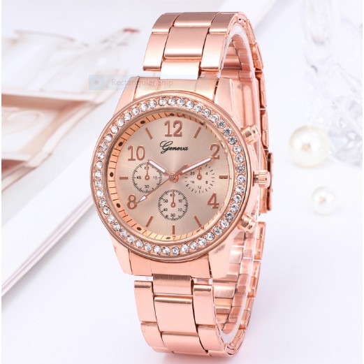 Jam Tangan Wanita Geneva Diamond Stainless