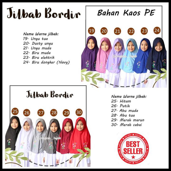 Unit Hot Sale Jilbab Serut Bordir Anak Sekolah Sd Smp Bahan Kaos Pe Oranye