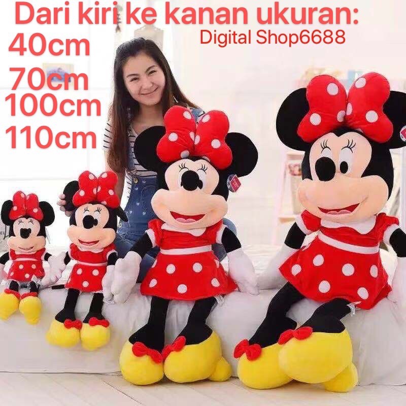 BONEKA MINNIE MOUSE  &amp; MICKEY MOUSE UKURAN TINGGI 1,1 METER (100% IMPORT)