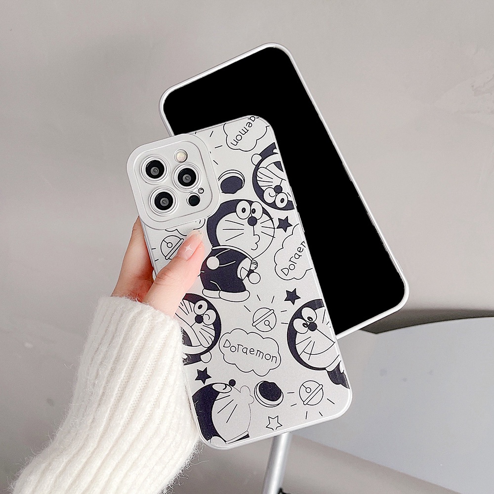 Soft Case Pelindung Kamera Belakang Desain Jingle Cat Warna Silver Untuk iPhone 13 12 11 Pro Max X XS Max XR 7 8 Plus SE 2020 2022