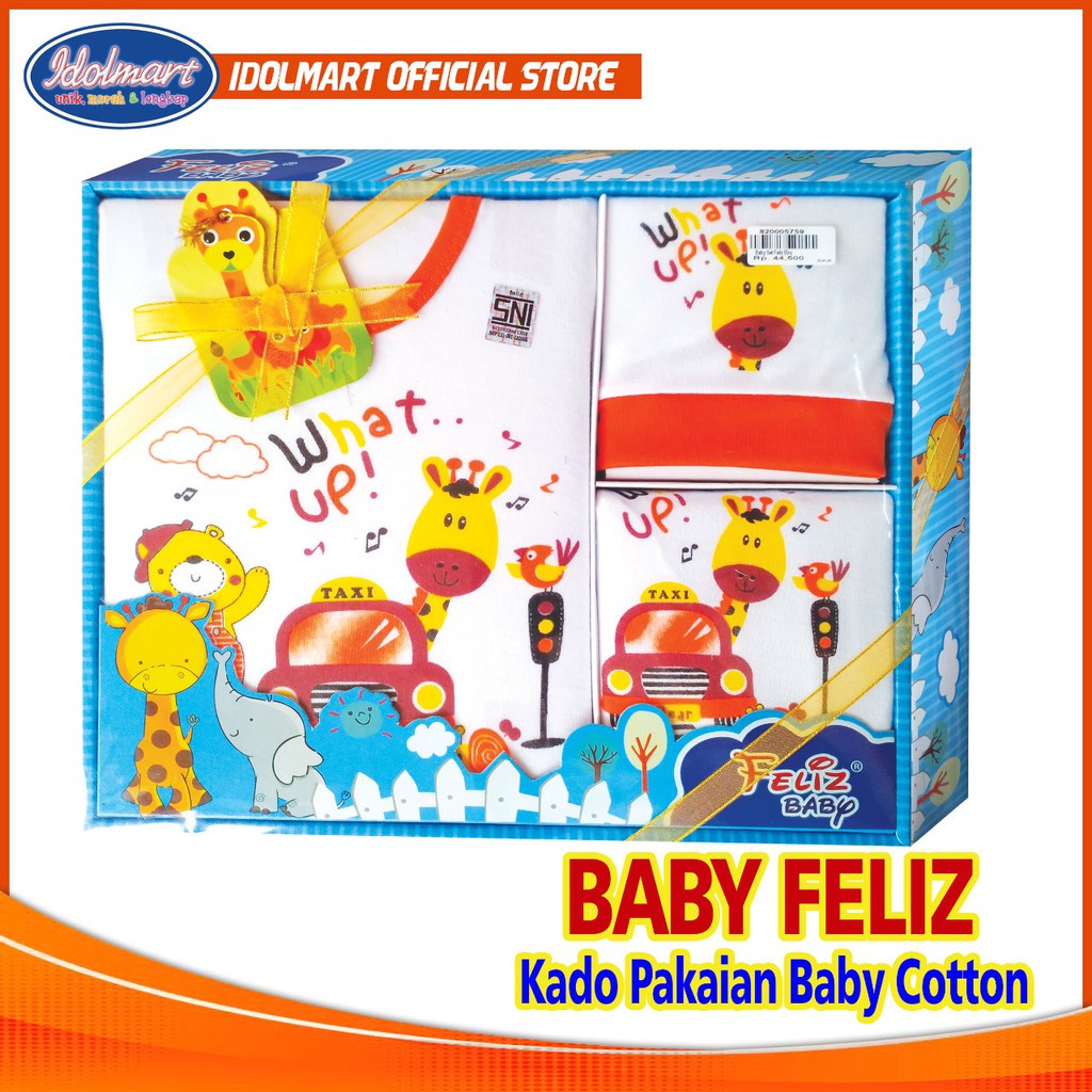 IDOLAKU FELIZ Baju Bayi Gift Set Feliz Baby B1iru - Baju Set Bayi Newborn/kado bayi