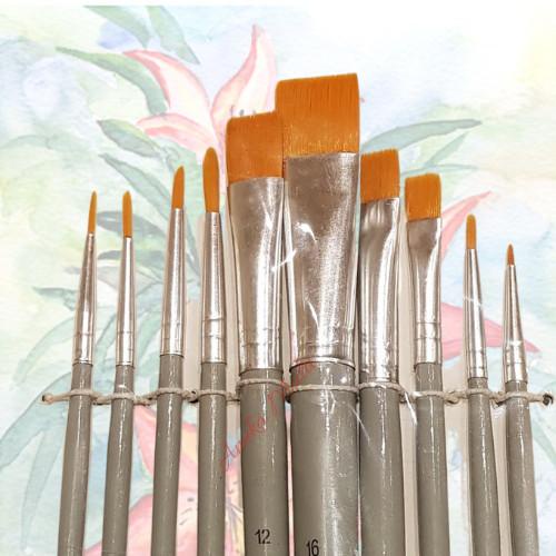 

Paintbrush kuas lukis 1set 10 pcs nylon Berkualitas Best Seller