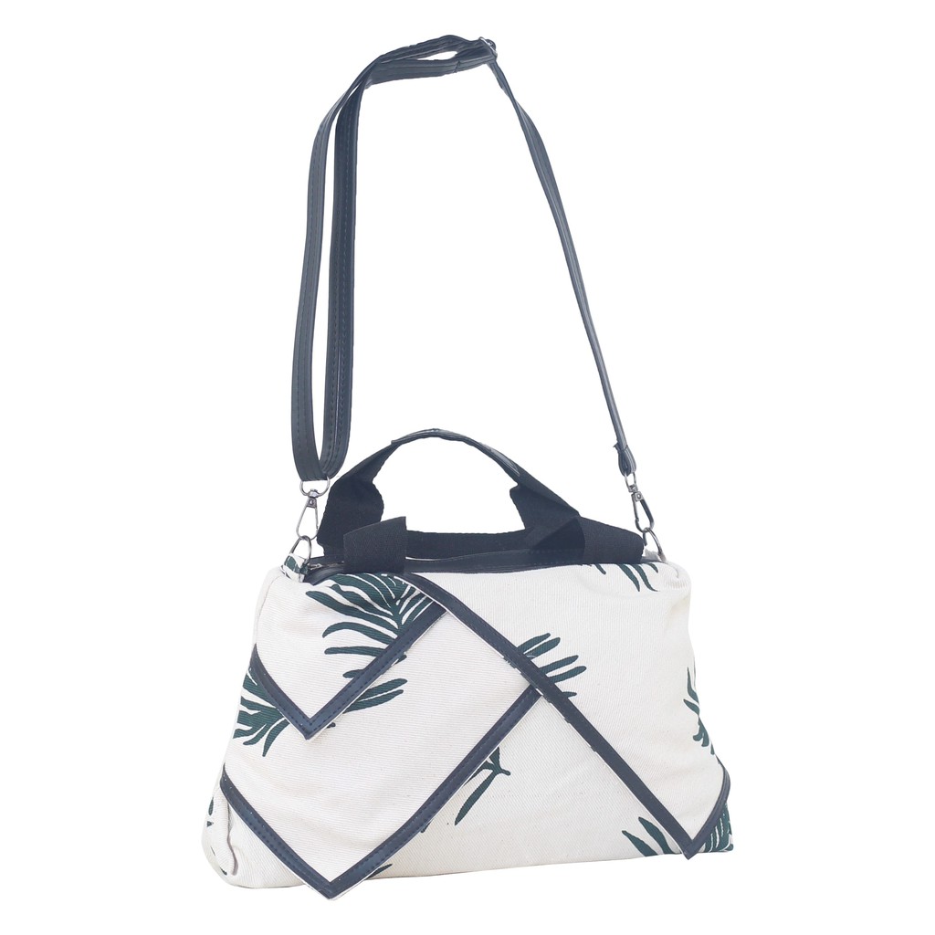 Tas Fashion Slingbag Creya Leaf White Tas jinjing Wanita Casual Fashionable