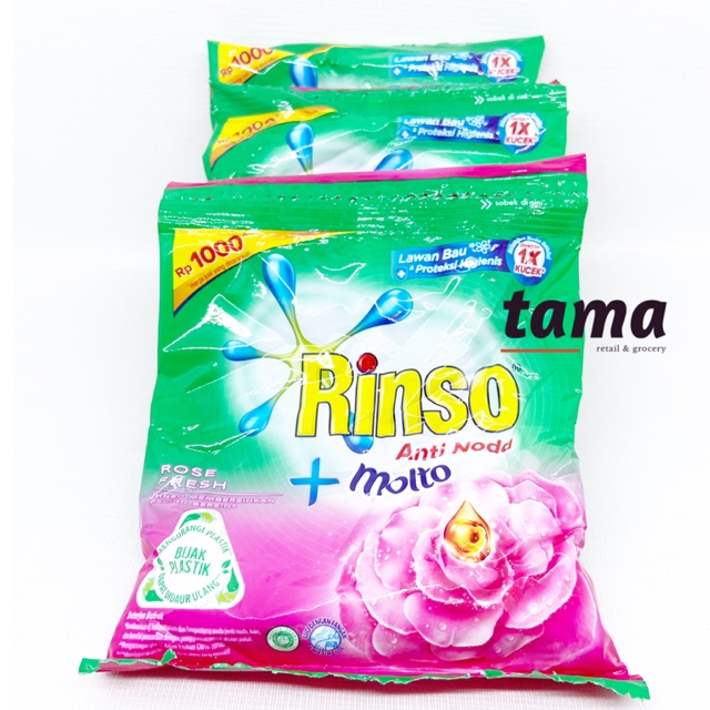 

Rinso + Molto Bubuk 1000 - Per Lusin - 12 Sachet X 44g