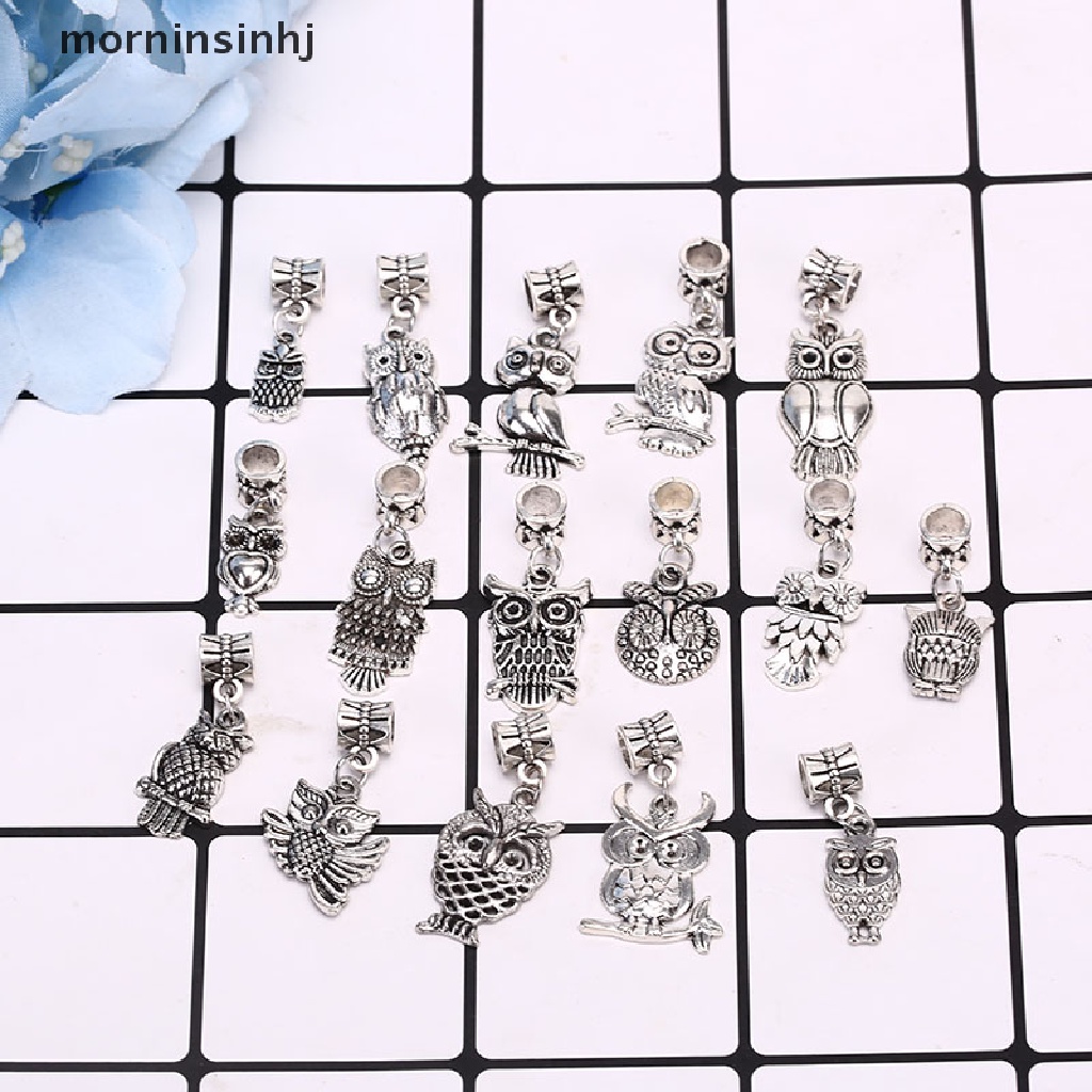 16pcs Liontin Bentuk Burung Hantu Tibet Bahan Alloy Warna Silver