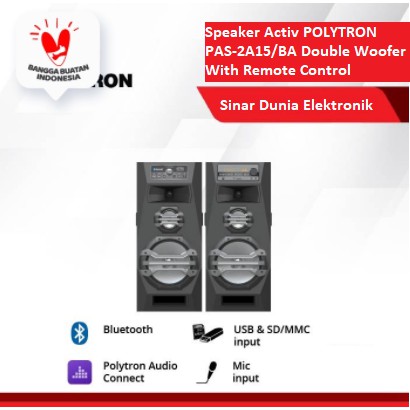 Speaker Active POLYTRON PAS-2A15/BA Double Woofer With Remote Control