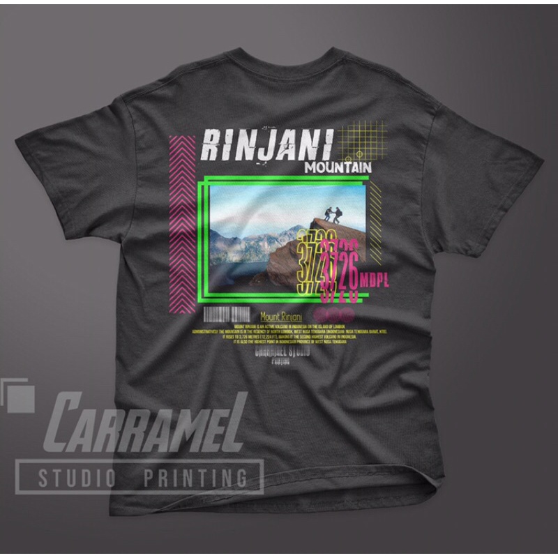 Kaos Gunung / Kaos outdoor Streetwear T shirt Rinjani mountain