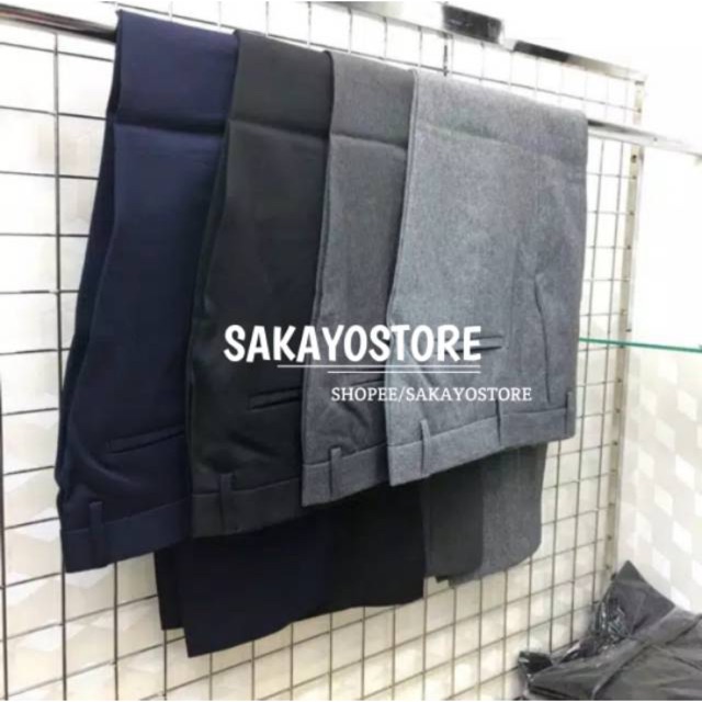 SAKAYO - Celana Kantor Formal Kerja Pria Slimfit Bahan Dasar Kain