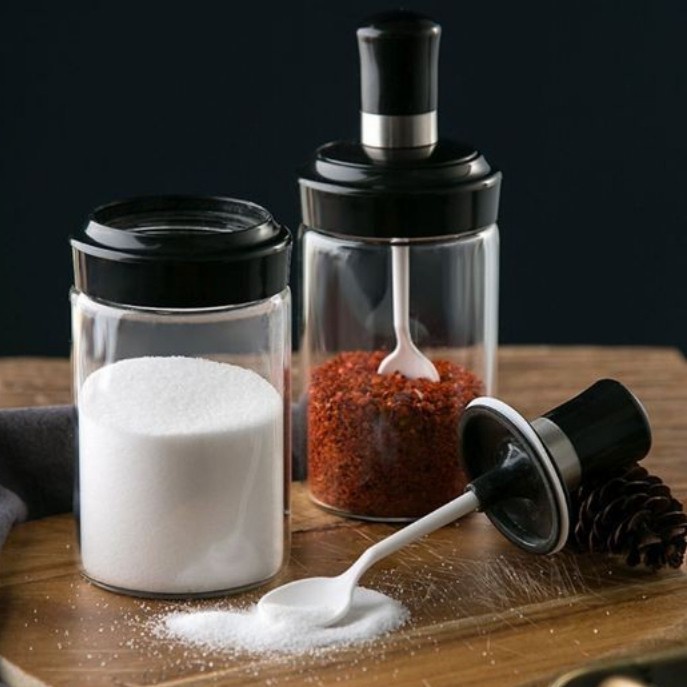 Botol bumbu kaca / Tempat bumbu Dapur Kaca / Toples wadah minyak