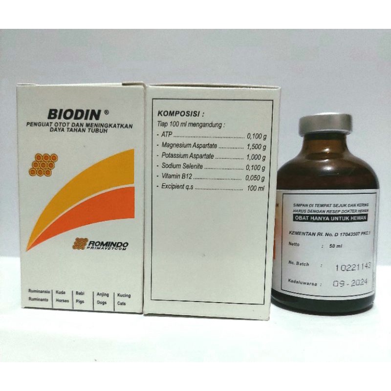 Biodin 50 ml Vitamin ATP Penguat Ternak