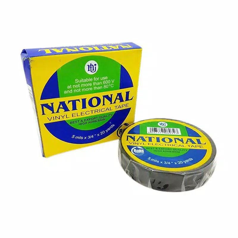 

NATIONAL ISOLASI LISTRIK HITAM 3/4 " INCI 20 YARD SELOTIP SOLASI VINYL ORIGINAL ASLI PROMO