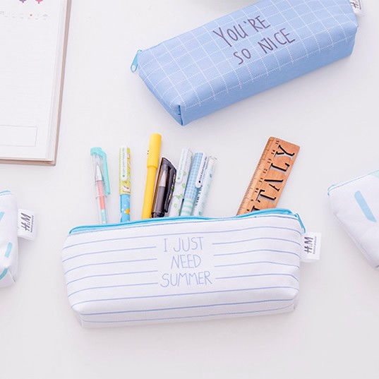 Tempat Pensil Biru Simple Minimalis-1