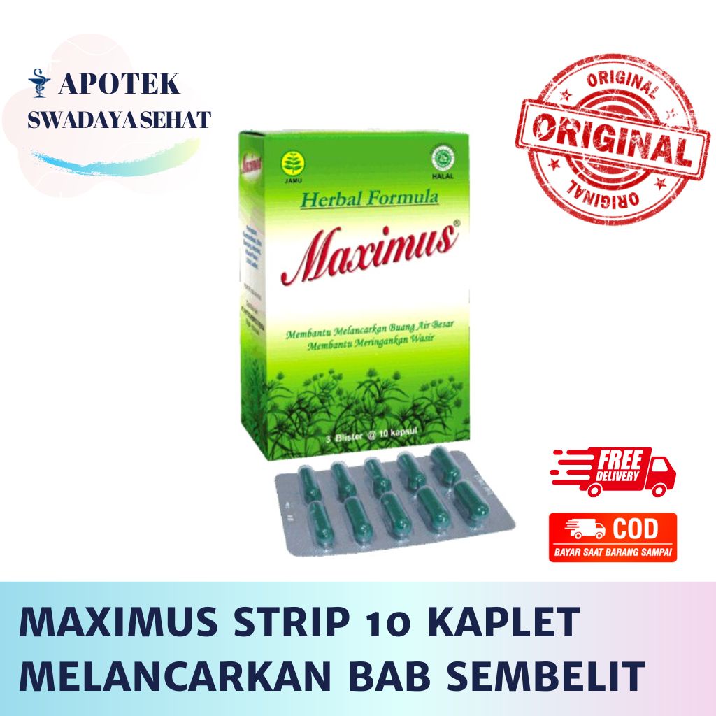 MAXIMUS Strip 10 KAPSUL - Melancarkan Konstipasi Sembelit Buang Air Besar