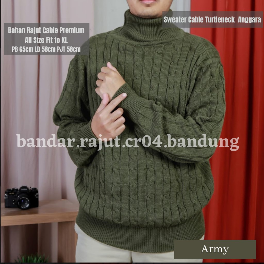 Sweater Rajut Cable Turtleneck Anggara 7 Gate Branded