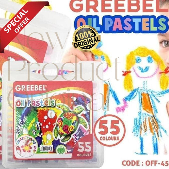 

Crayon Greebel 55 Warna -Alat Mewarnai Oil Pastels