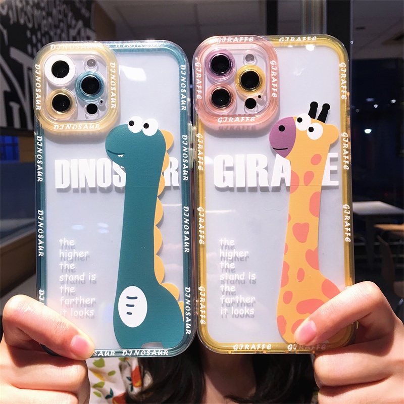 Soft case Pelindung Kamera Motif Kartun Jerapah Untuk iphone 11 pro max 13 12 pro max X Xs max XR 7plus 8plus 7 8 se2020