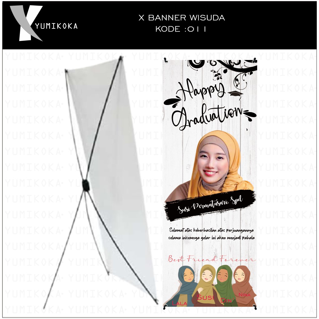 CETAK XBANNER BENER BANER STAND SPANDUK WISUDA ULANG TAHUN PERNIKAHAN KELULUSAN SIDANG PROKES