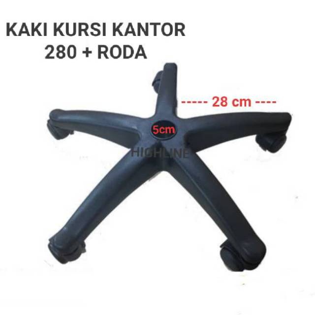 KAKI  / CAKAR KURSI KANTOR PP 280 + 5 Pcs RODA