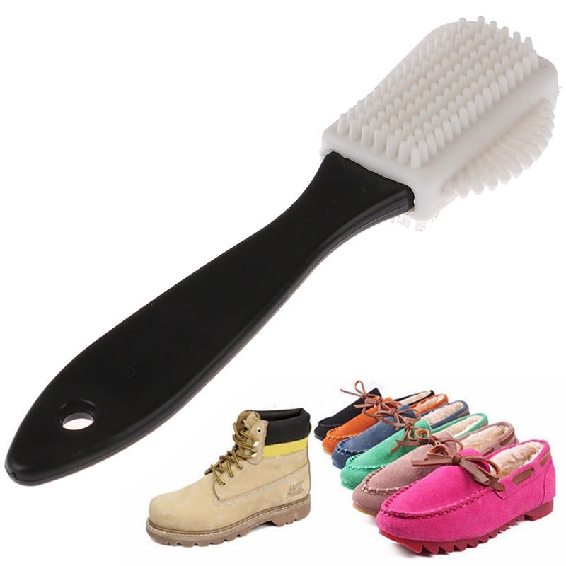 {LUCKID}1PcsBlack 3 Side Cleaning Brush Suede Nubuck Boot Shoes S Shape Shoe Cleaner