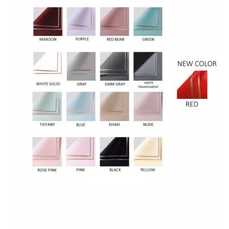 FLOWER WRAPPING GOLD LINE COLOR (ECER)KERTAS BUKET BUNGA