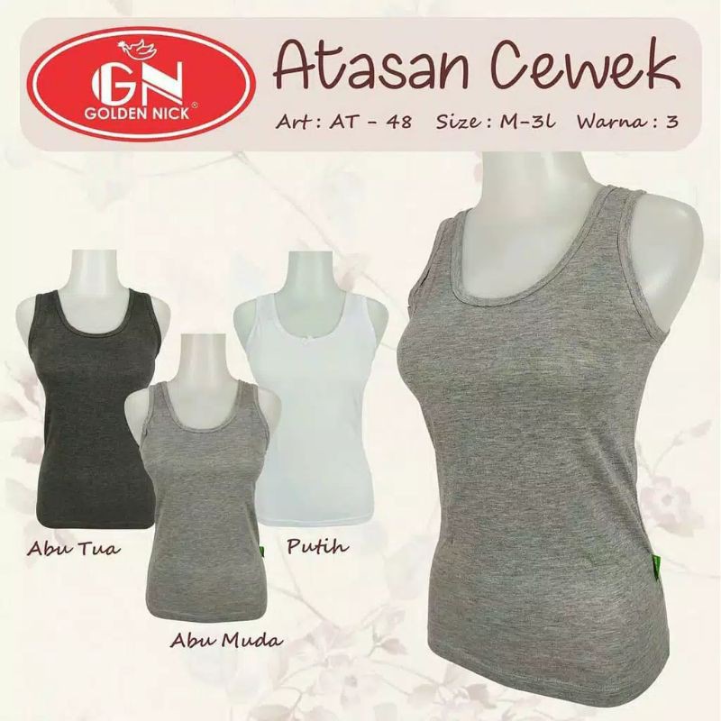 GOLDEN NICK Singlet Tanktop EXTRA  LONG AT48 Lembut Nyaman di  Pakainya