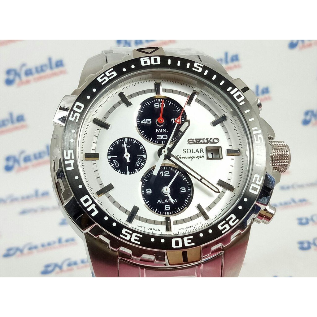 Seiko Solar SSC297P1 Chronograph White Dial - Jam Tangan Pria SSC297