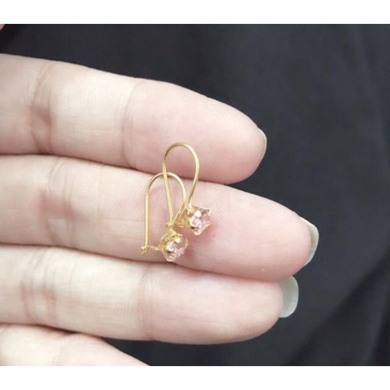 Anting Desi rosegold wanita titanium tidak luntur dan karat