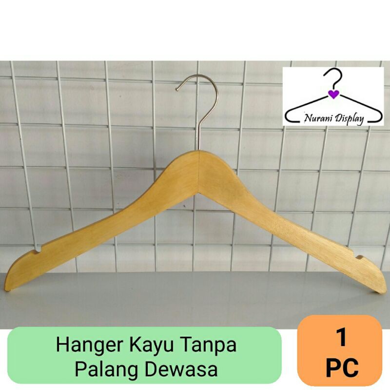 Jual Hanger Kayu Natural Tanpa Palang Dewasa Shopee Indonesia