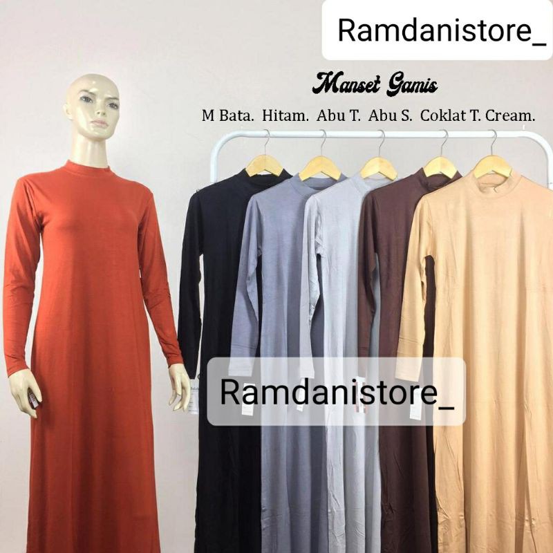 Gamis Manset Lengan Panjang Premium Rayon Super, Manset Gamis Kaos Rayon, Gamis