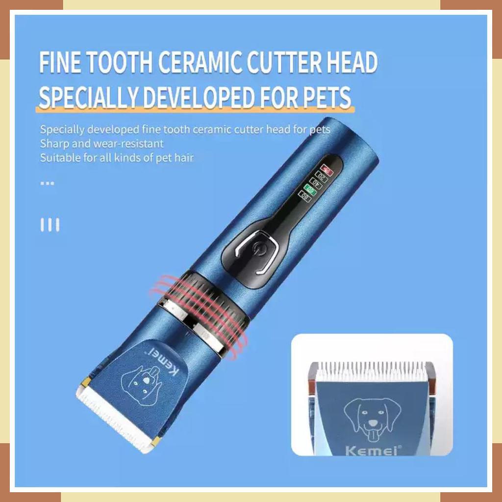 KEMEI CW12 Original Pet Clipper CAS Baterai Alat Cukur Potong Bulu Hewan Anjing Kucing Kelinci KM CW12 KMCW12