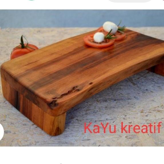 Kayu Talenan Kayu Besar Pake Kaki Dingklik20X40X5Cm
