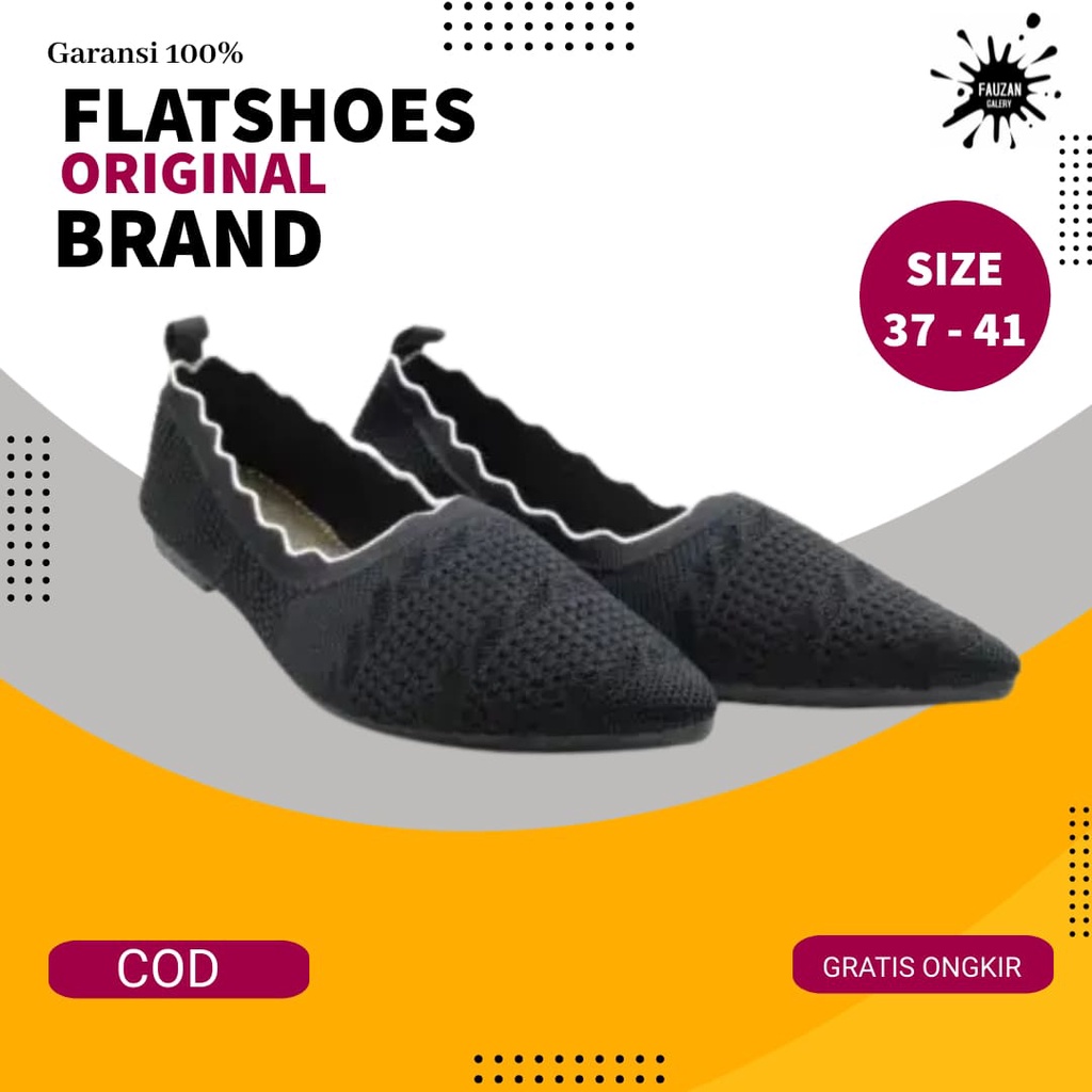 Flatshoes Wanita Import Branded Sepatu Lepes Datar Ukuran Besar Big Size 41 Hitam Navy Marun Spatu F