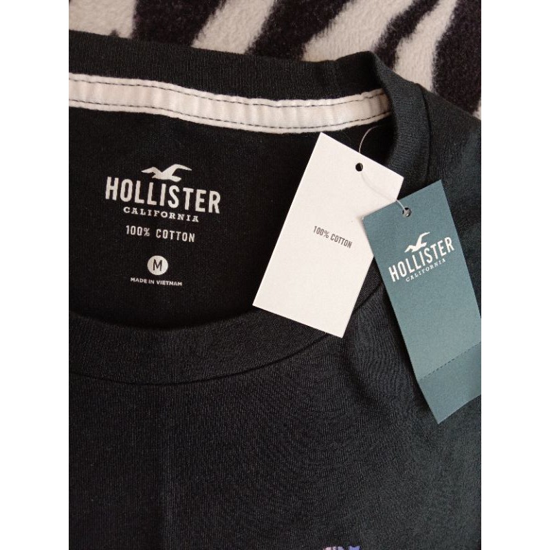 original Kaos lengan panjang hollister print logo size M