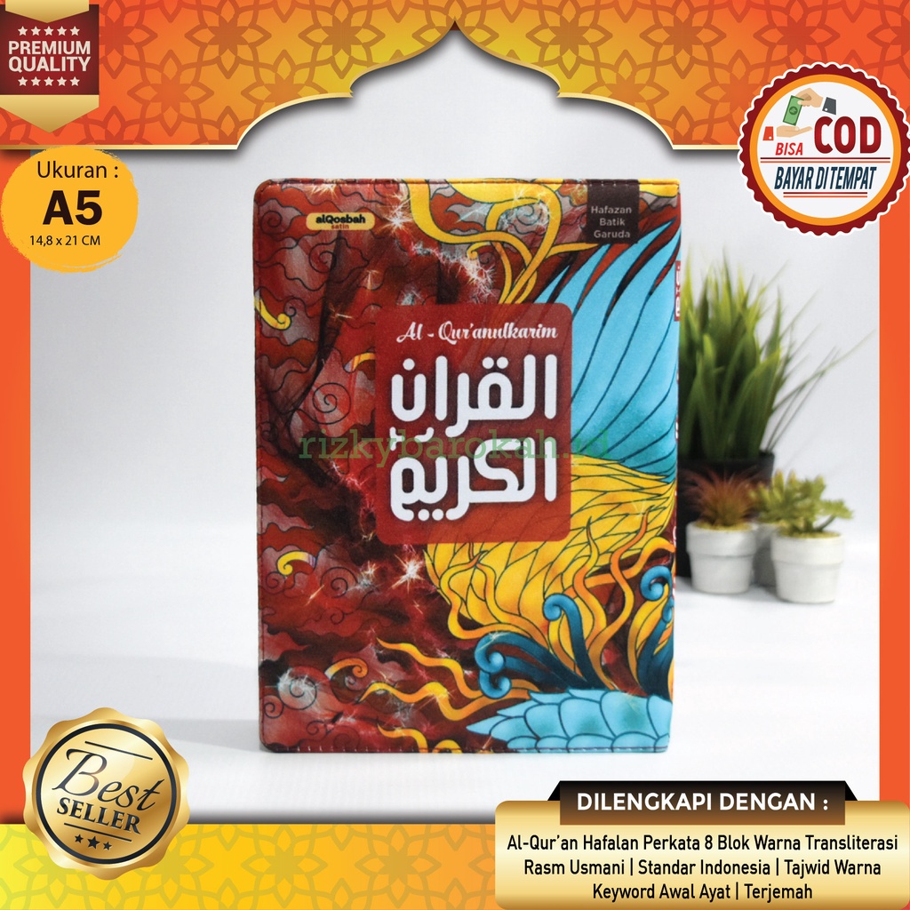 Alquran Hafalan Hafazan Motif Cover Batik Garuda 8 Blok Perkata Latin Tajwid Warna Dan Terjemah A5 A