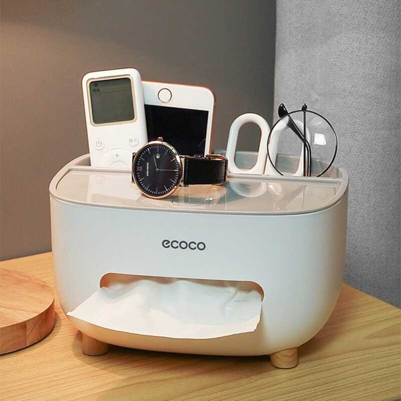 Kotak Tisu Storage Box Office Desk Case Organizer Tempat Penyimpanan Tissue Minimalis Multifungsi Phone Holder Berkualitas