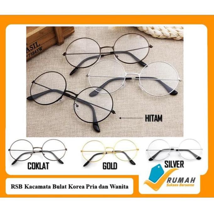 Sale Kacamata Pria Korea/ Kacamata Bulat Pria Original - Hitam