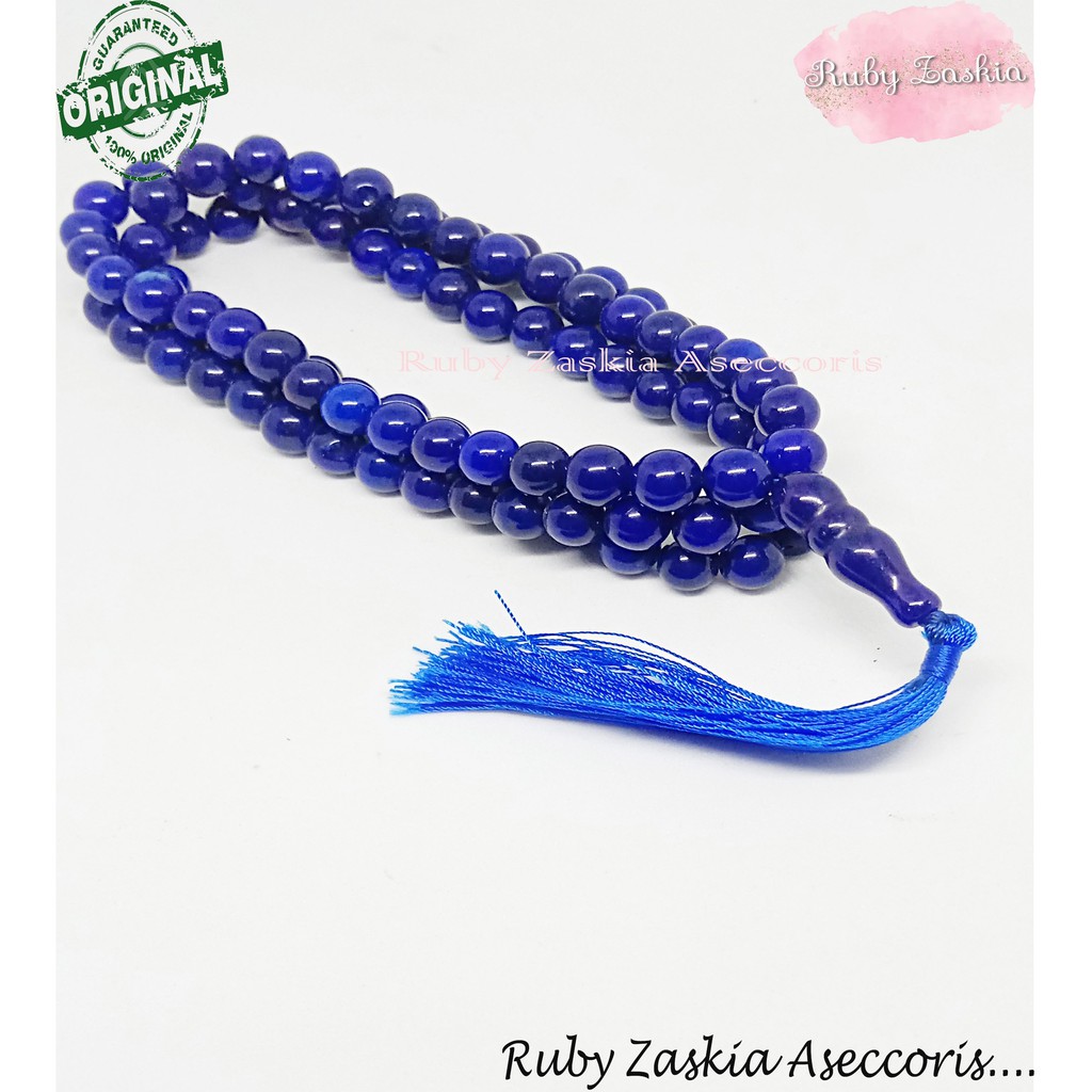 TASBIH GIOK BIRU 99 BUTIR 8MM 100% NATURAL
