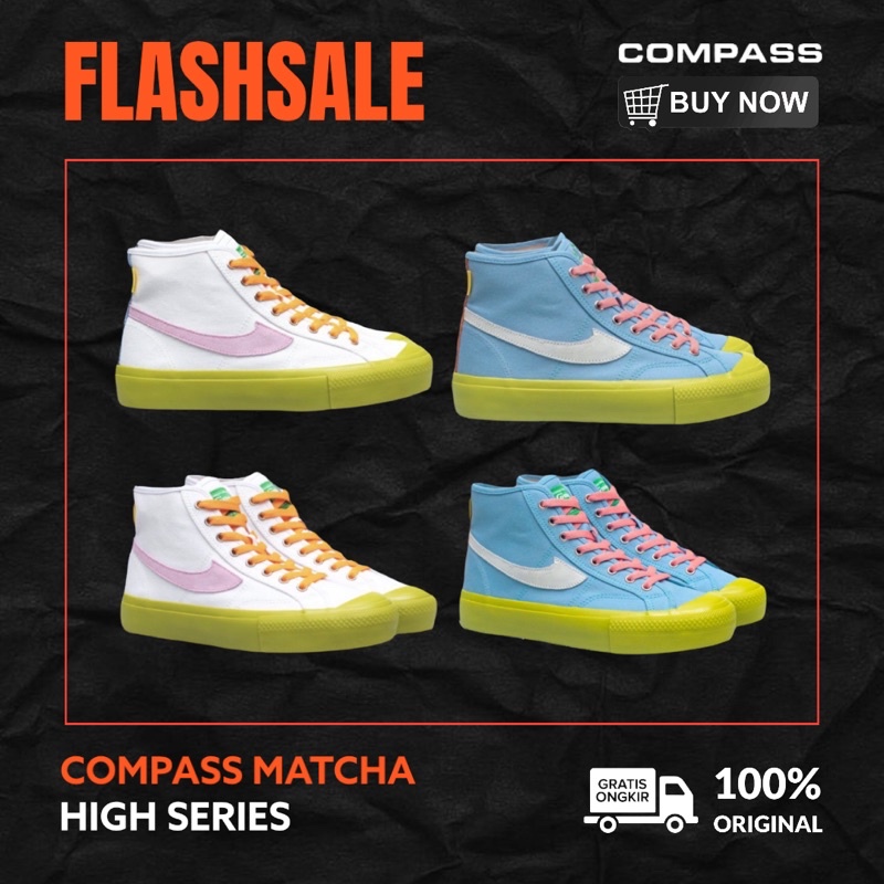 Compass Gazelle High Matcha White & Blue | Special Edition