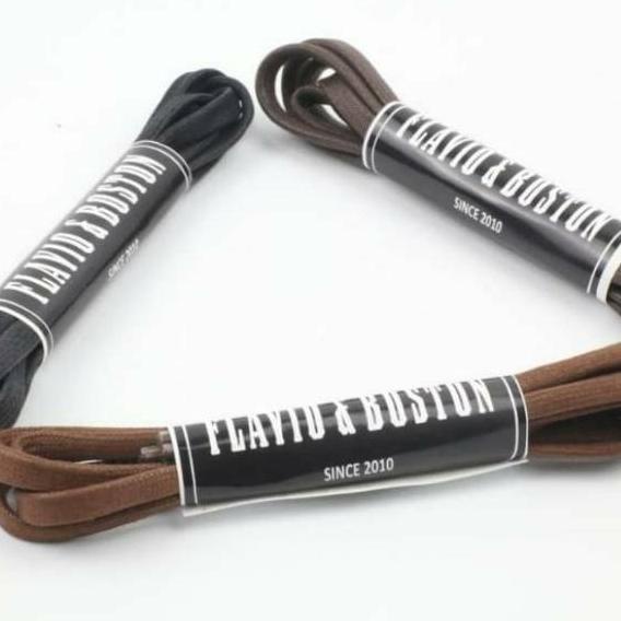 [KODE VIQLR] Tali sepatu gepeng tali lilin gepeng tali sepatu kulit BOSTON footwear tali lilin 80cm 