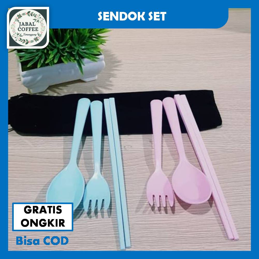 Set Alat Makan / Sendok Makan Sumpit Garpu Sendok / Alat Makan Sendok Garpu Sumpit J53