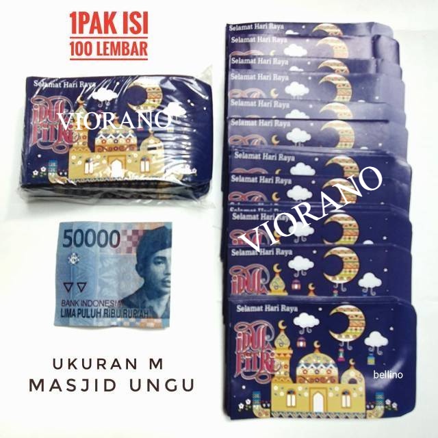 Isi 100pcs Grosir Amplop Uang Lebaran Angpau Idul fitri Ampau Anak Karakter HariRaya Ukuran Sedang M