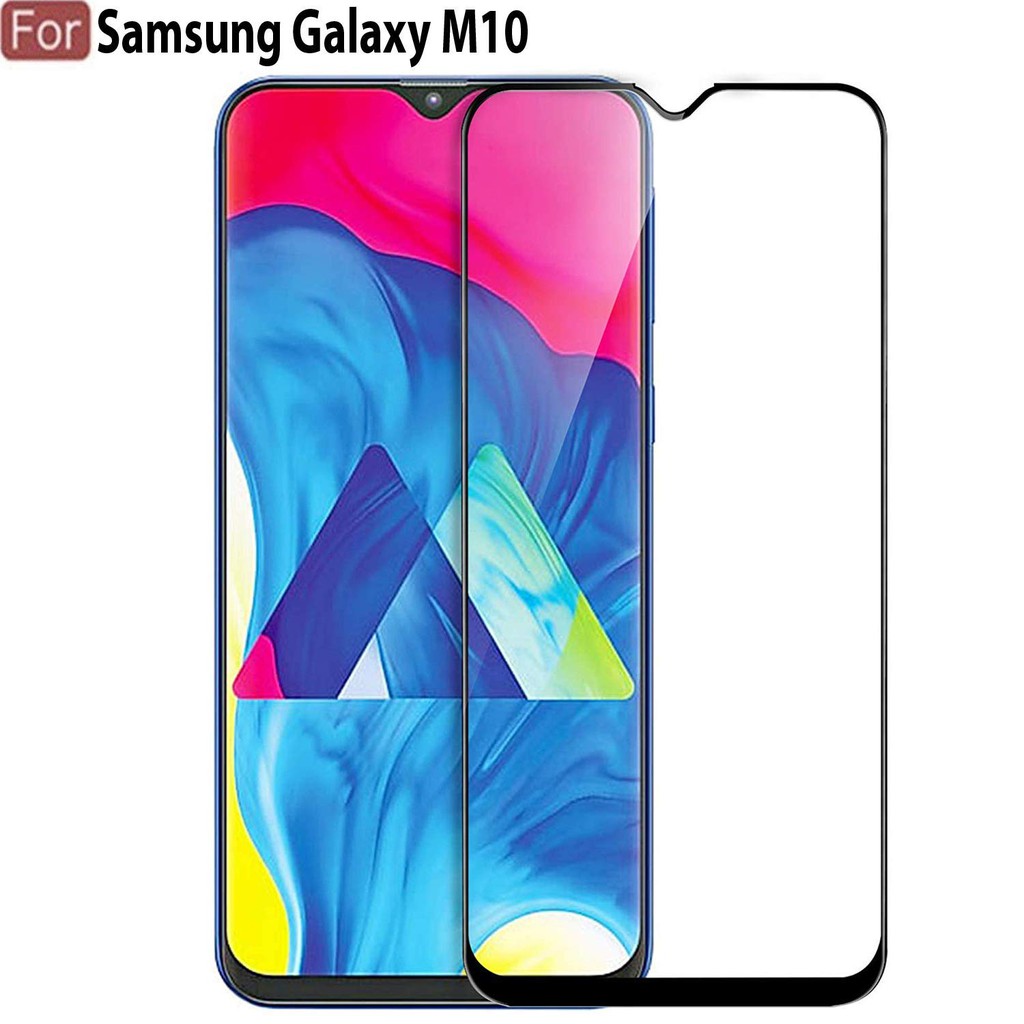 SAMSUNG GALAXY M10 TEMPERED GLASS FULL GLUE ANTI GORES HP SCREEN PROTECTOR TG 6D TG 9D