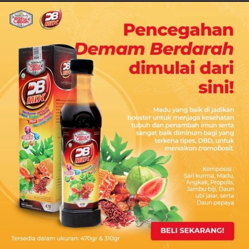 

Sari Kurma DB Mix Ratu Lebah | Obat Demam berdarah Tipes Naikan HB