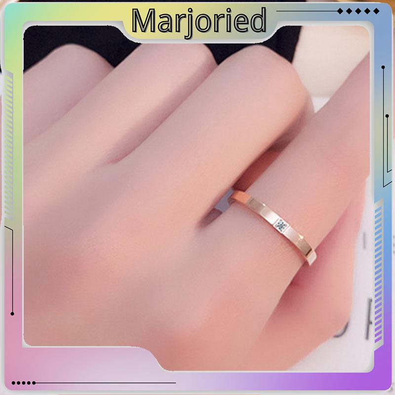 Perak / Emas Mawar / Cincin Ekor Titanium Berlian Sederhana Fashion Pria Wanita Rings-MJD