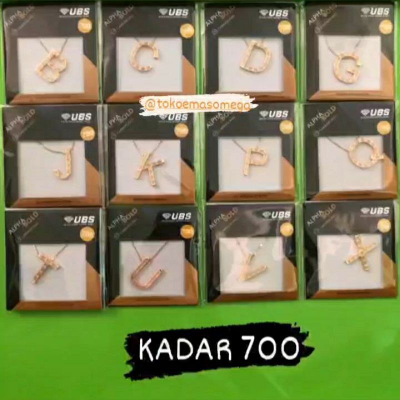 Kalung alpha bold huruf V kadar 700 UBS