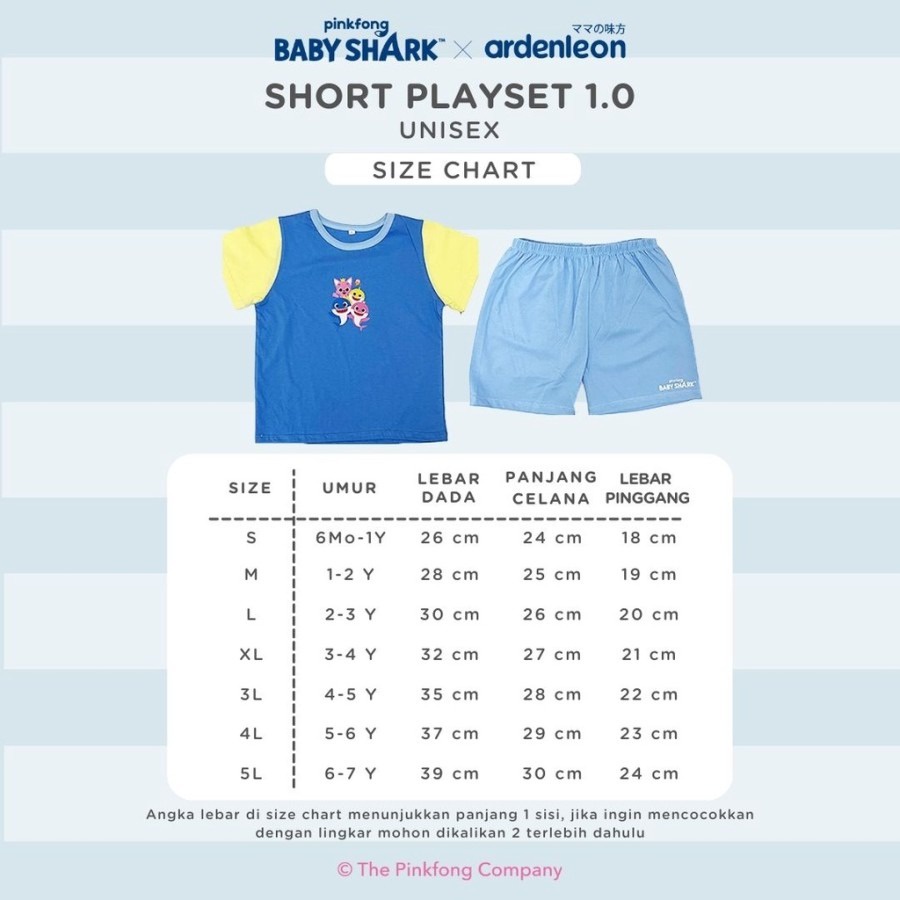 ARDENLEON x Pingfong Baby Shark Short Playset Setelan Anak 1.0