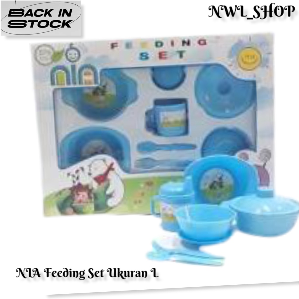 1 Set Tempat Makan Anak Nia Feeding Set Ukuran Besar,Kecil,Sedang / Alat Makan Bayi Lengkap/ Mangkok