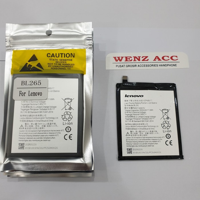 Baterai batre Motorola Moto M Lenovo BL265 BL 265 Original